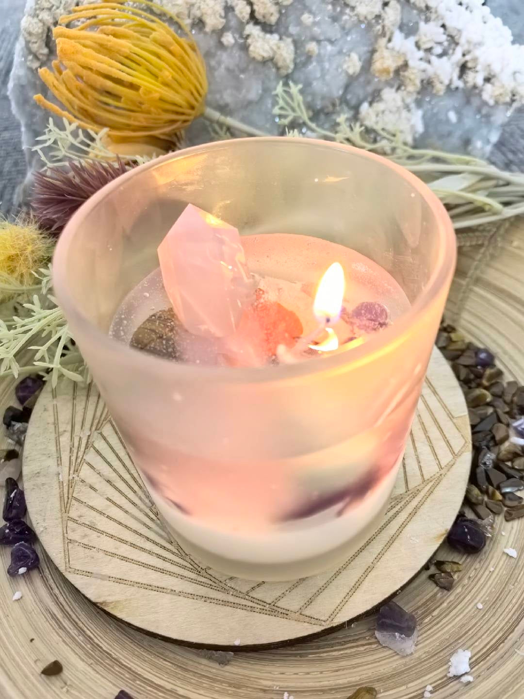 [hand-made] Crystals Candle（transparent candle)