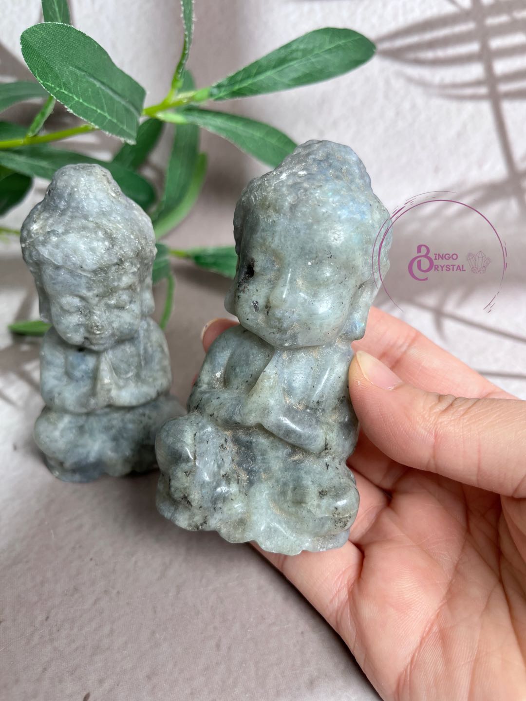 Labradorite Buddha Carving