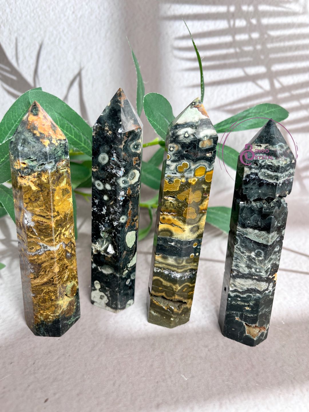 Ocean Jasper tower with druzy