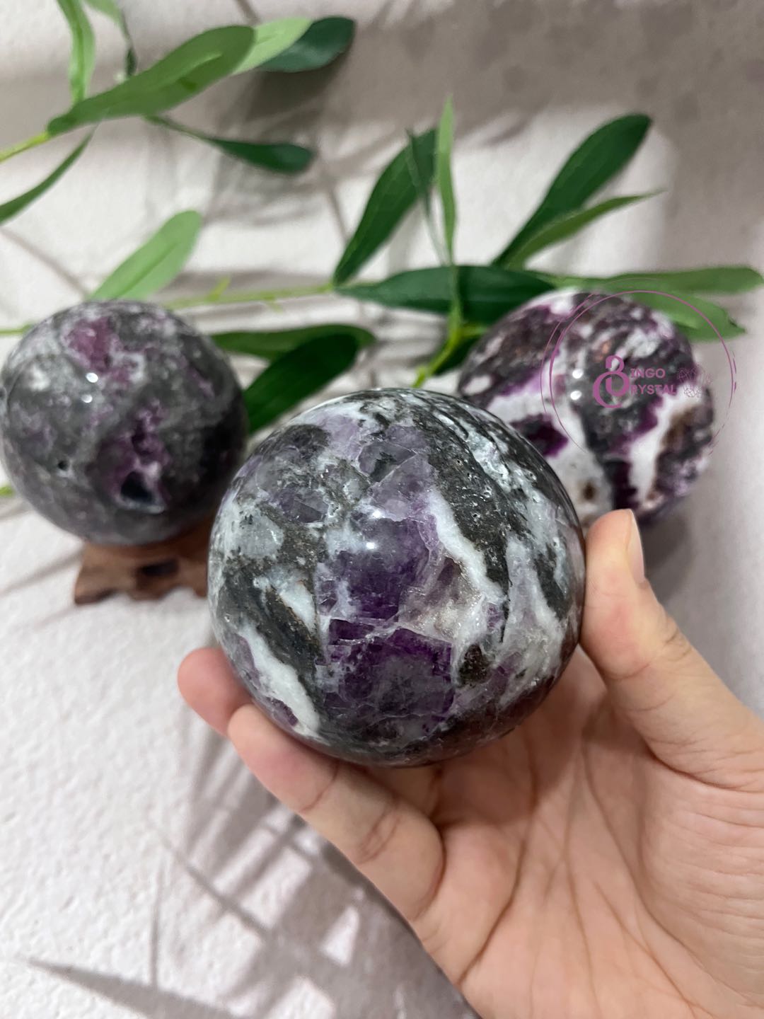 Purple fluorite & Sphalerite Sphere