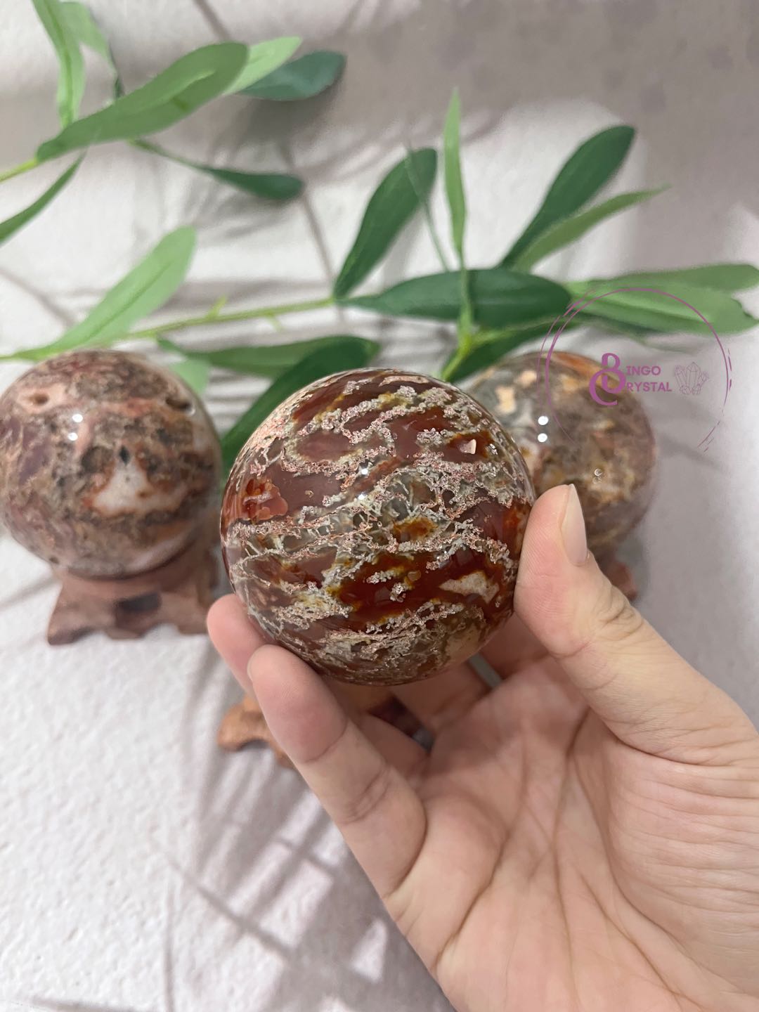 Red Moss Agate Sphere