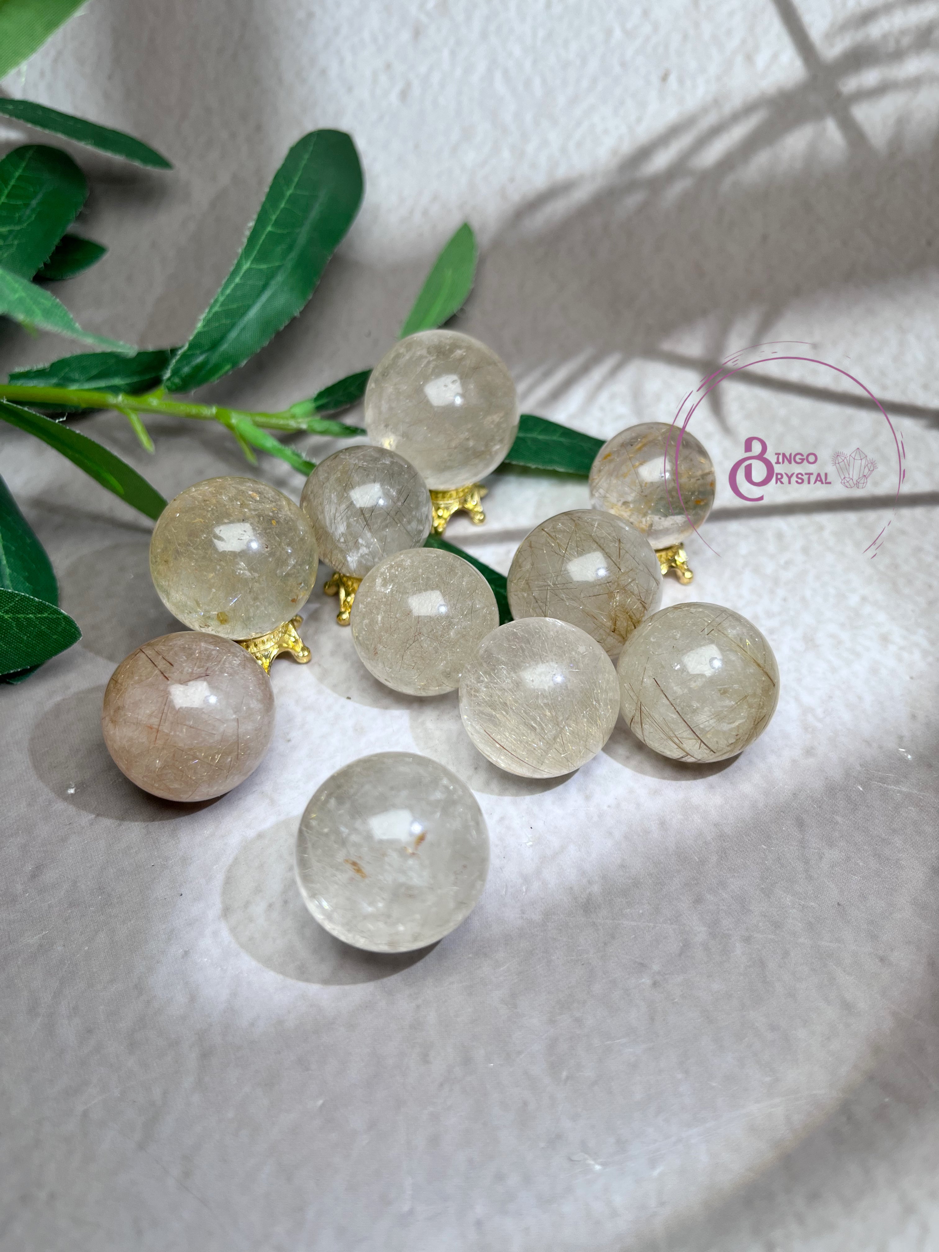 Rutilated  Quartz Mini Spheres