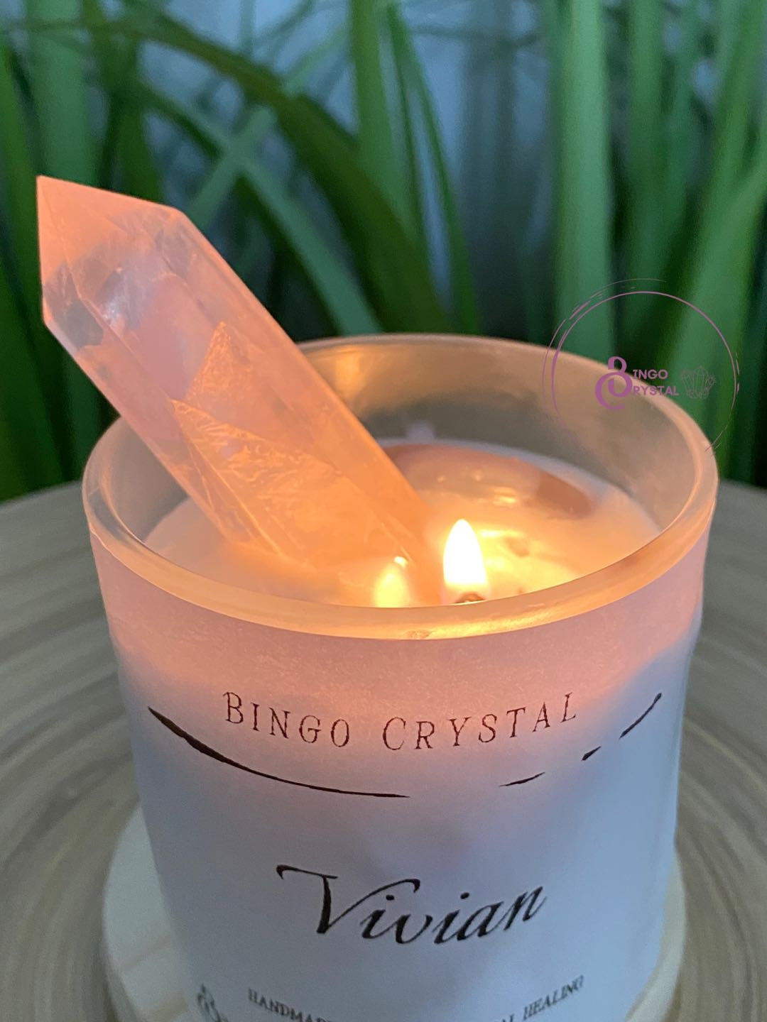 [Hand-made] Crystal Tower Candle with Hiding 5 Crystal Tumbles