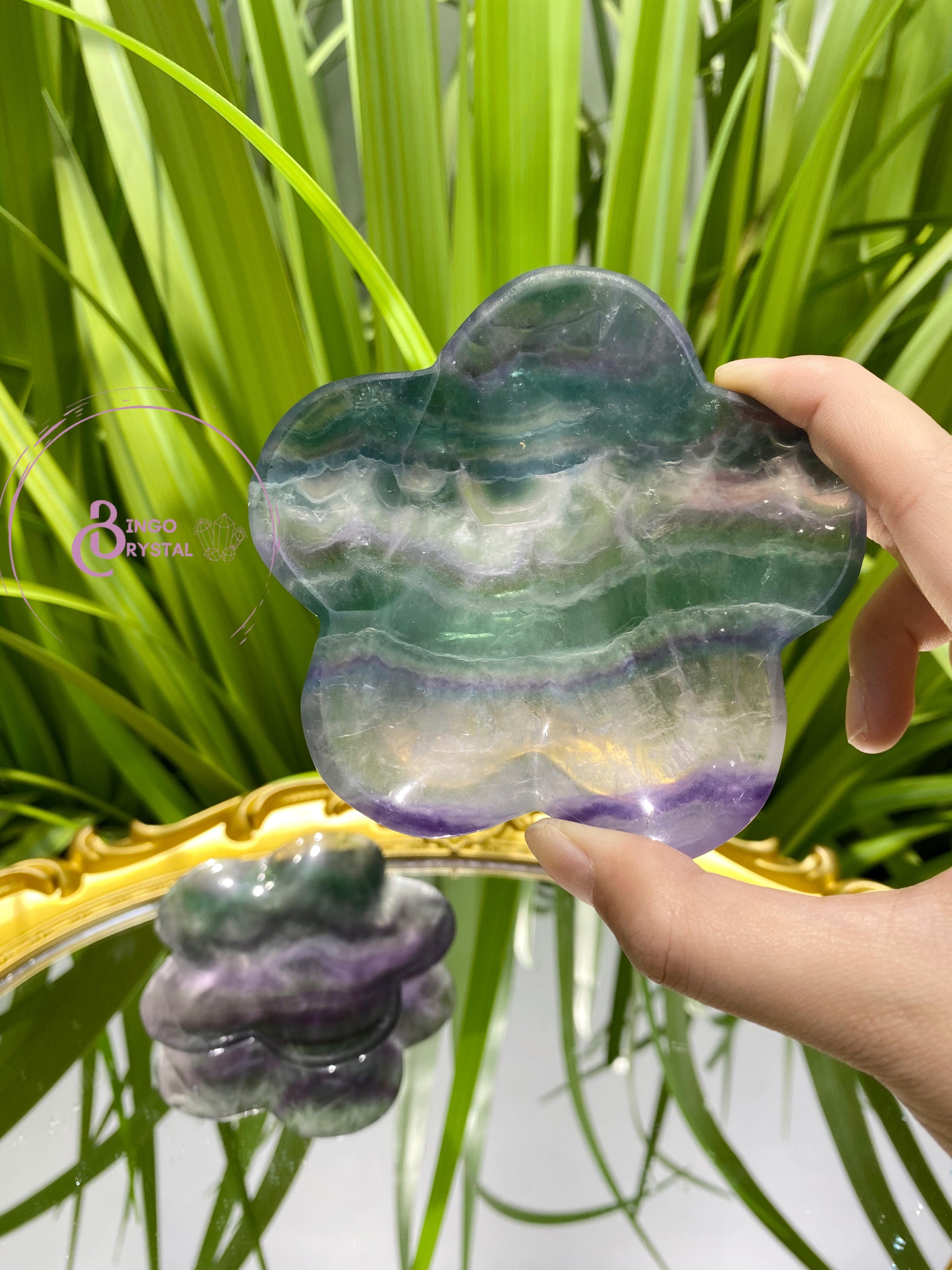 Crystal Bowl ( Clear quartz, Strawberry, Fluorite, Selenite)