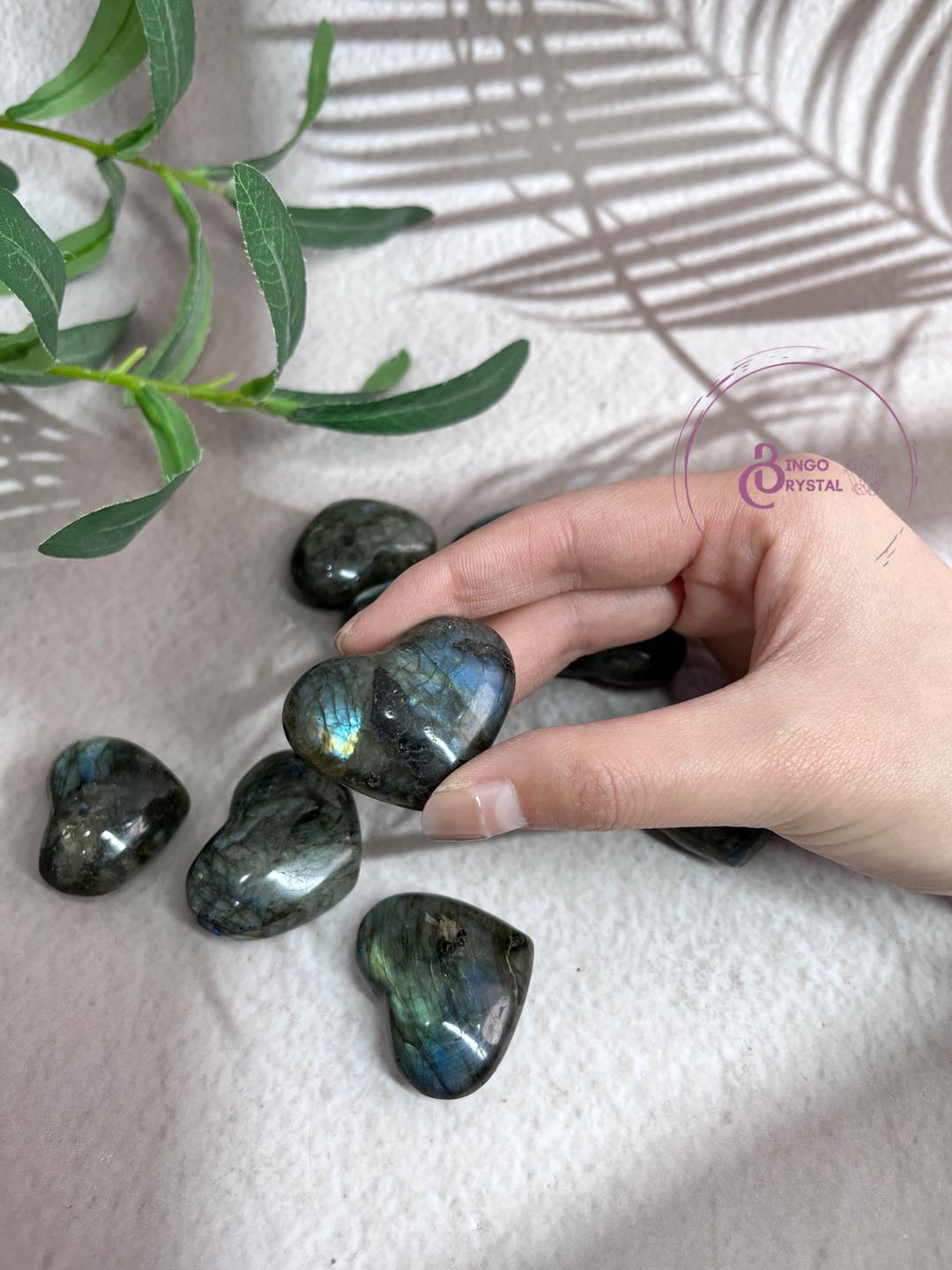 Blue Labradorite Heart Palms 3.5cm