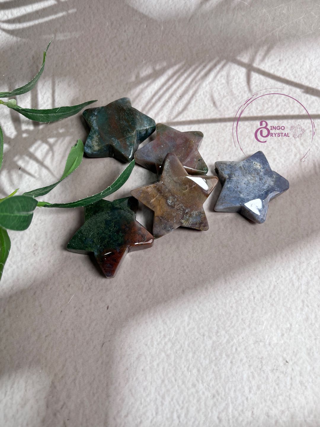 Crystal Star&Moon Palm 5CM (Ocean Jasper, Howlite, Sodalite, Lapis....)