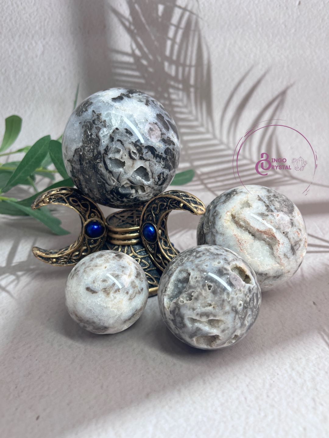 Crystal Flower Agate Spheres 5-8cm