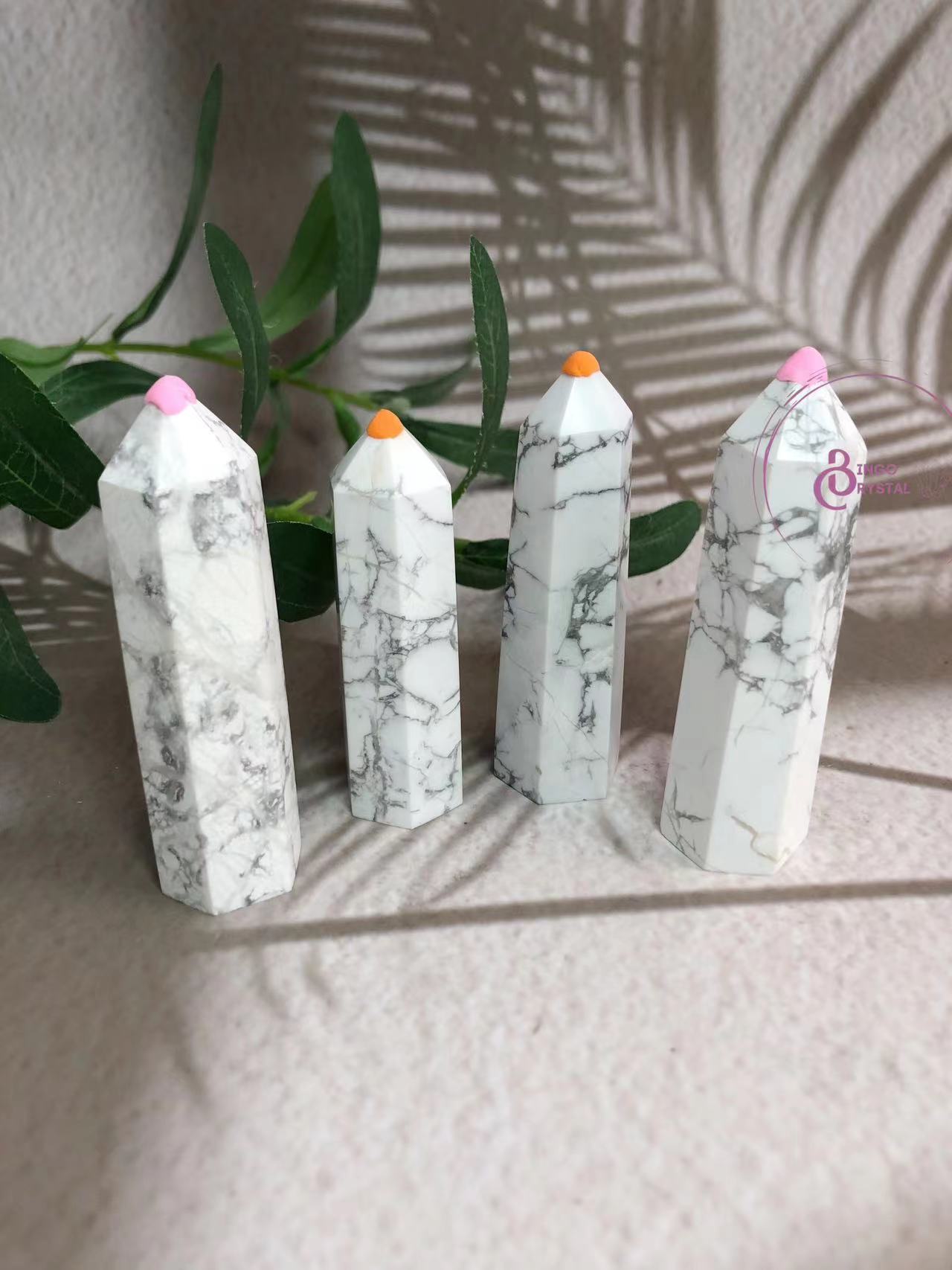 Howlite Towers( Howlite, Druzy Howlite and Aura Howlite)