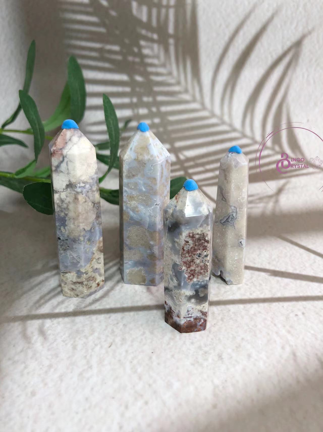 Blue Flower Agate Towers