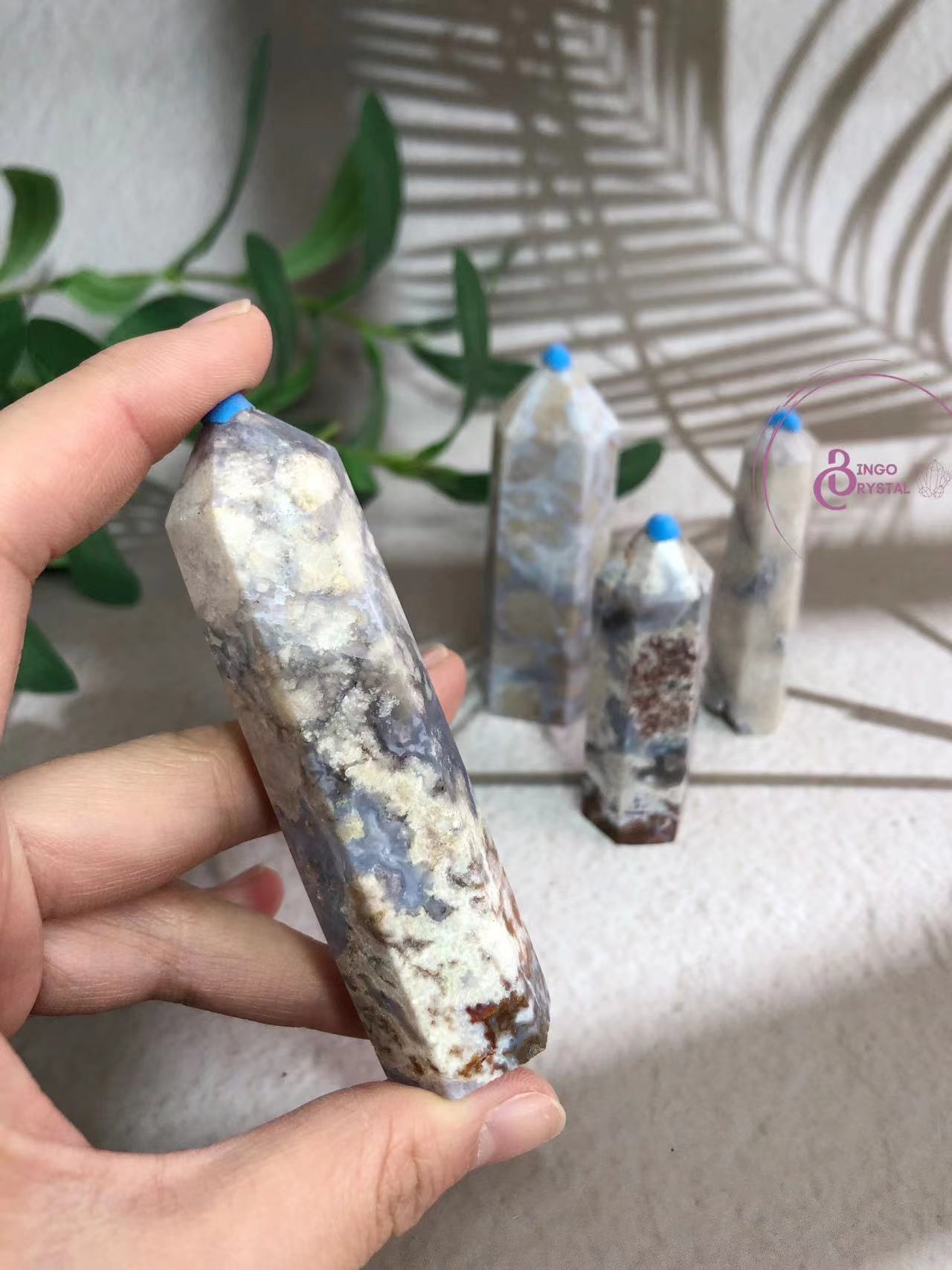 Blue Flower Agate Towers