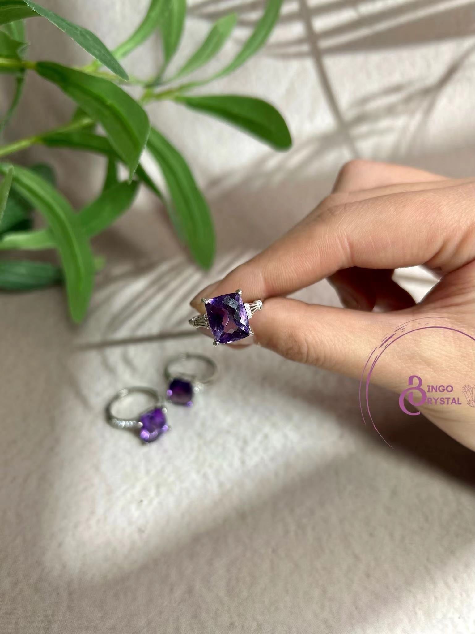 Amethyst & Silver Rings