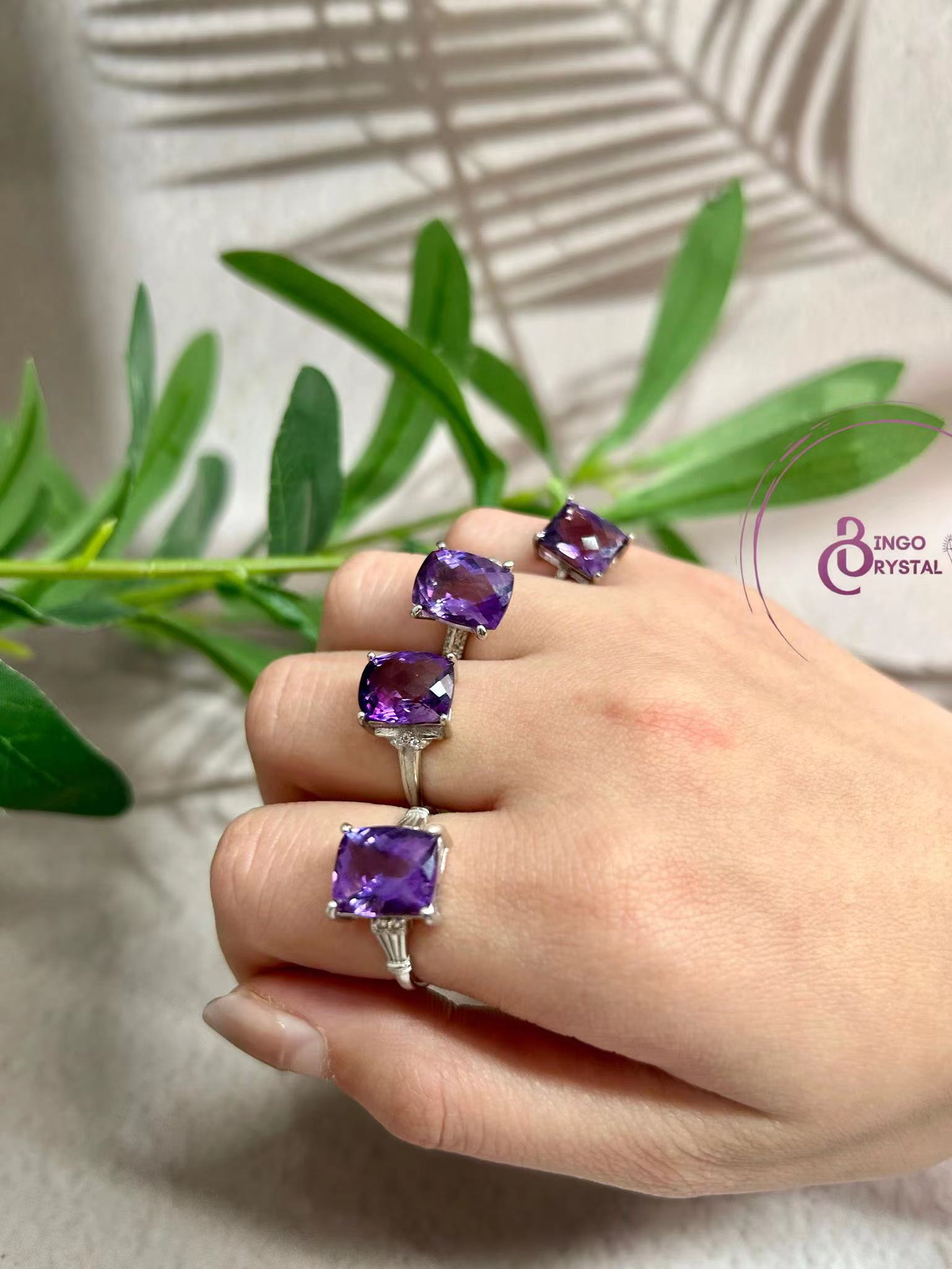 Amethyst & Silver Rings