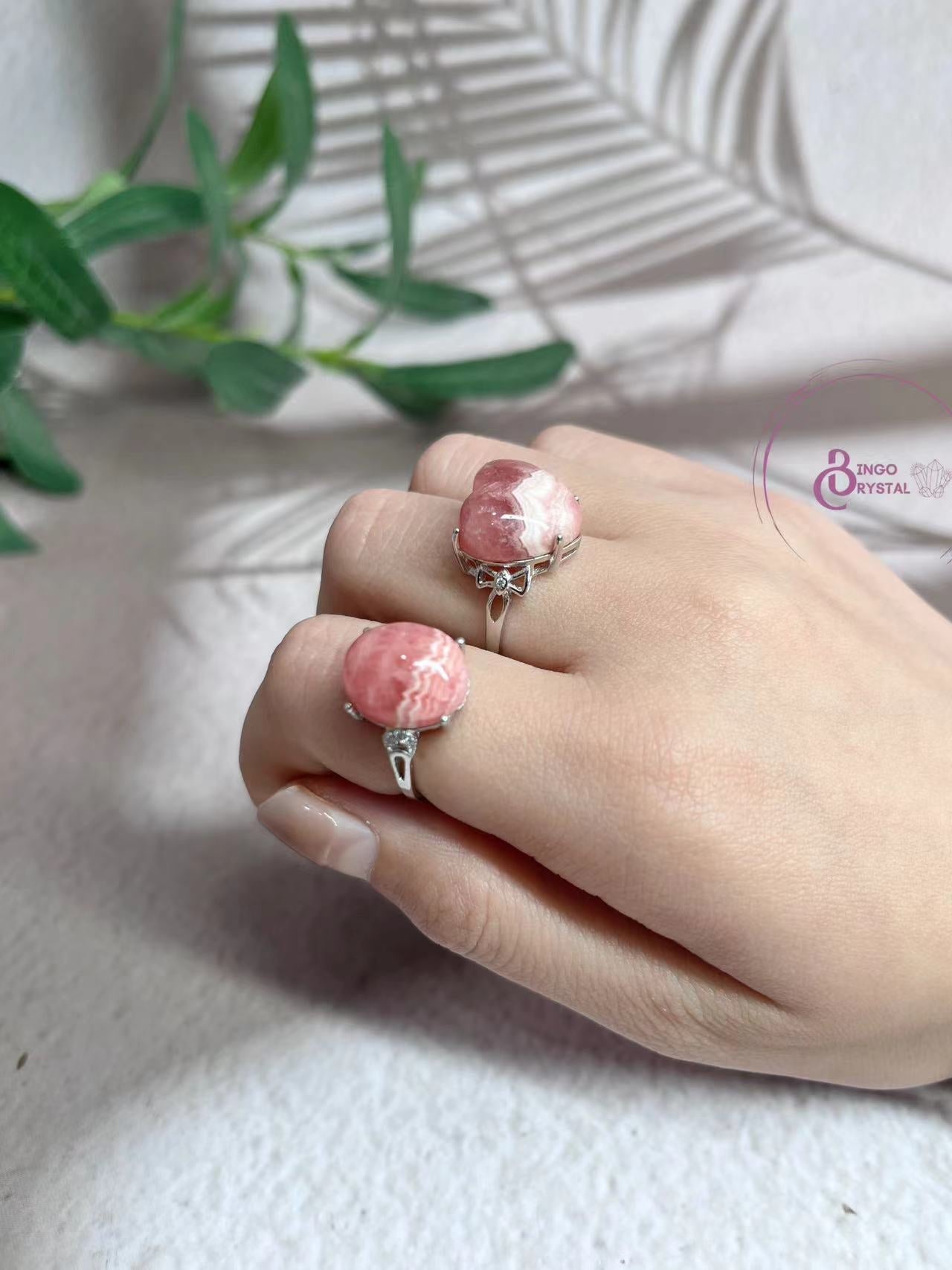 Red Lace Stone & Silver Rings