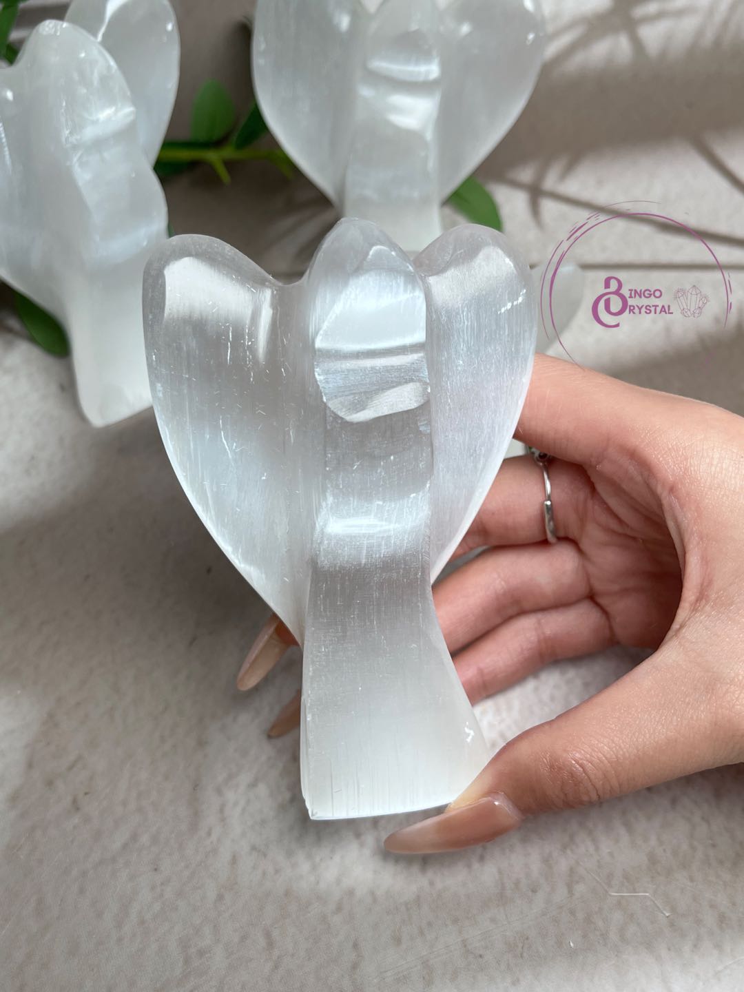 Selenite Carvings (Angel, Rabbit&Moon, Medusa, Cat, Dolphin...)