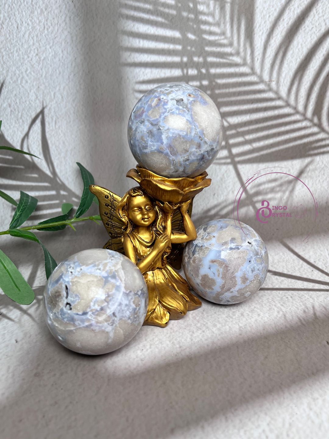 Blue Flower Agate Sphere 6-7cm