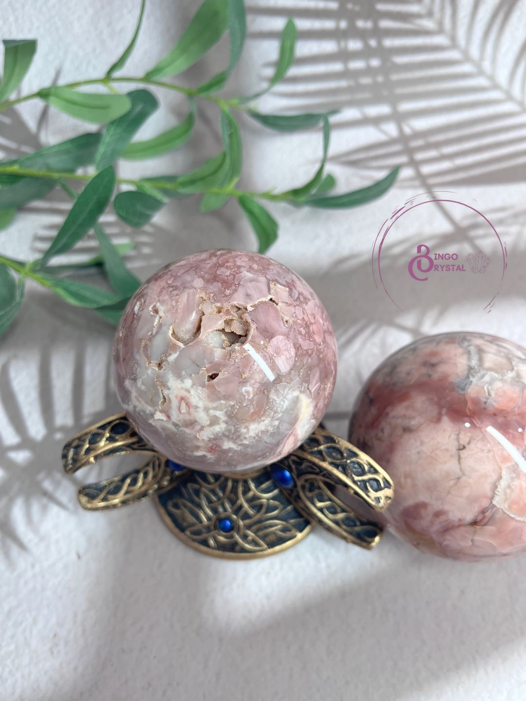 Pink Agate Spheres with Druzy Hole 5-8cm